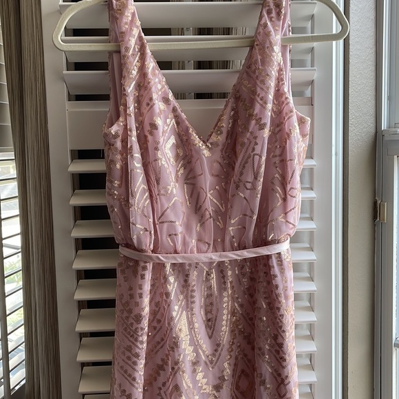 Beautiful Blush and Gold Sequin Formal Dress - Picture 3 of 7